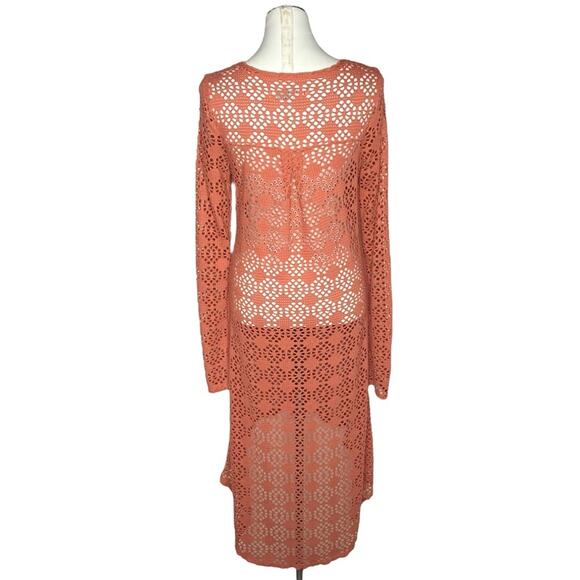 Free People Beach Crochet Love Long Sleeve Swim Cover-Up size Medium - Picture 3 of 10